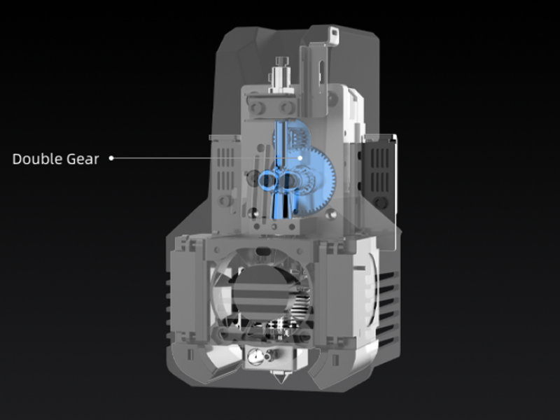 The extruder design of the Guider 3 printer